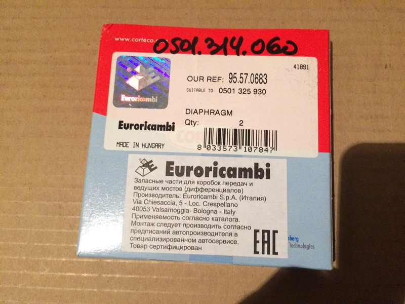 КОЛЬЦО МАСЛОУДЕРЖИВАЮЩЕЕ ПЕРВИЧНОГО ВАЛА (ст. 0501.314.060/0501.325.930)